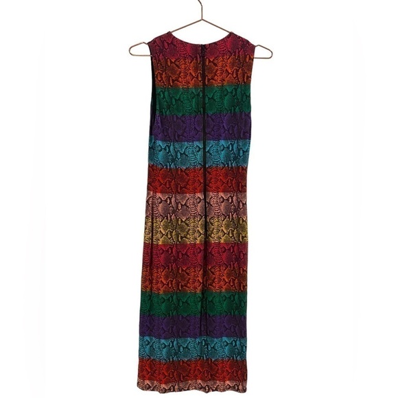 ALICE + OLIVIA Delora Rainbow Snake Print Midi Dress VGUC - Picture 14 of 16